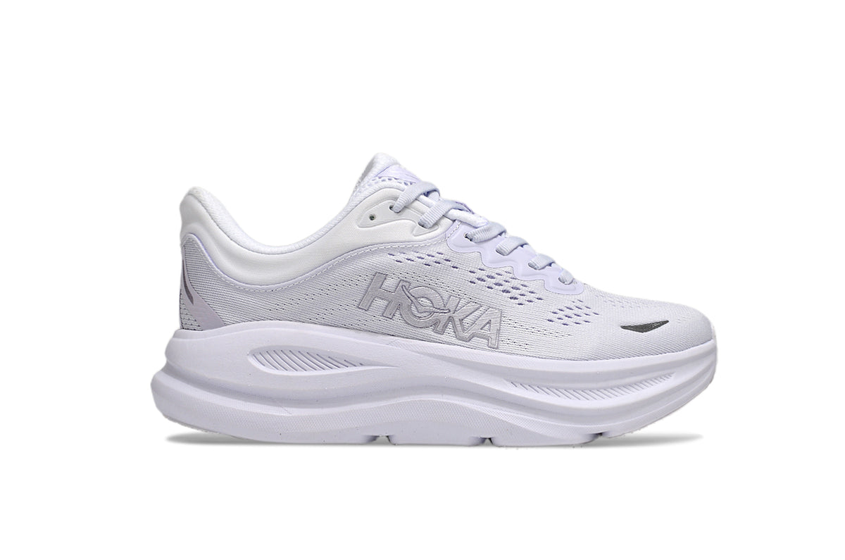 HOKA White Mesh Lace-Up Sneakers